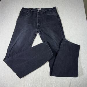 Levi’s 501 Men Black 38x38 Button Fly 5 Pocket Denim Jeans Made in Mexico Casual